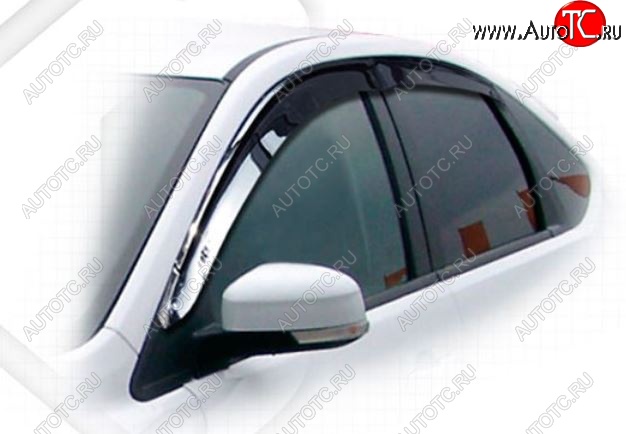 1 999 р. Дефлектора окон CA-Plastic Ford Focus 2 седан рестайлинг (2007-2011) (Classic полупрозрачный)  с доставкой в г. Майкоп