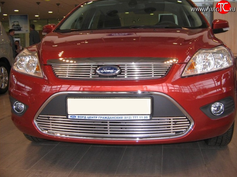 5 799 р. Декоративная вставка воздухозаборника Berkut Ford Focus 2 седан рестайлинг (2007-2011)  с доставкой в г. Майкоп