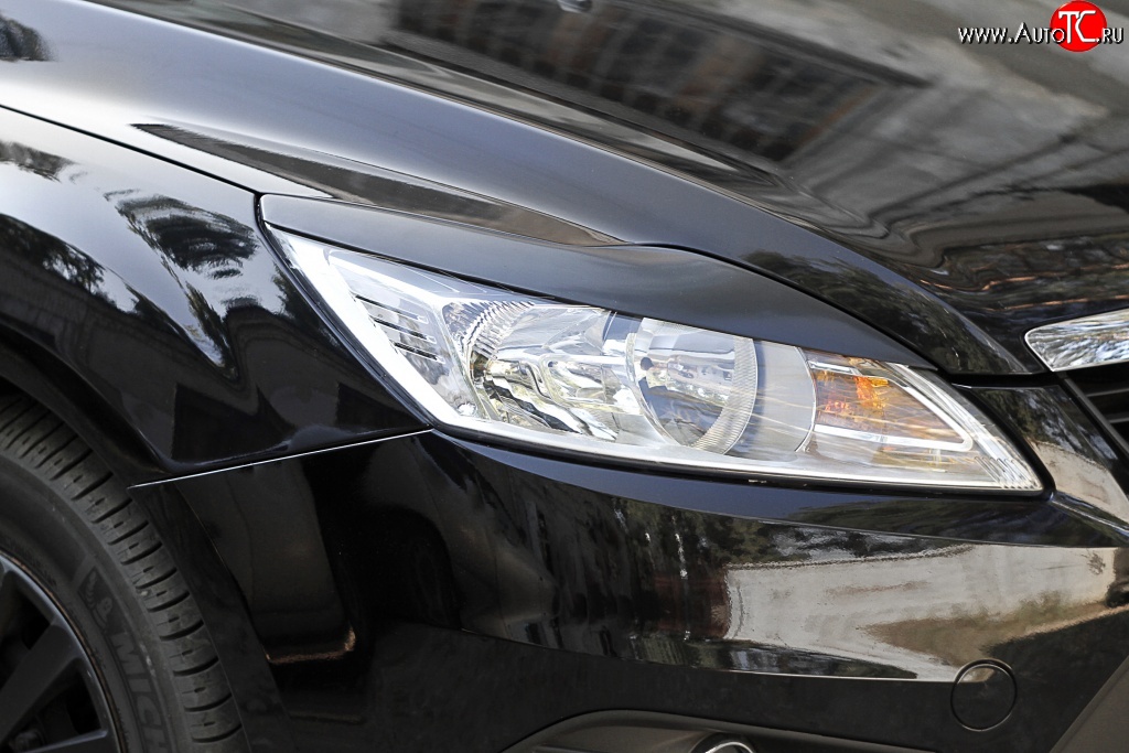 1 139 р. Реснички на фары RA Ford Focus 2 хэтчбэк 3 дв. рестайлинг (2007-2011) (Неокрашенные)  с доставкой в г. Майкоп