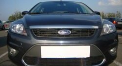 Сетка на бампер Russtal (черная) Ford Focus 2 хэтчбэк 5 дв. рестайлинг (2007-2011)