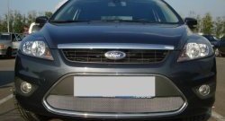 1 469 р. Сетка на бампер Russtal (хром) Ford Focus 2 хэтчбэк 3 дв. рестайлинг (2007-2011)  с доставкой в г. Майкоп. Увеличить фотографию 2