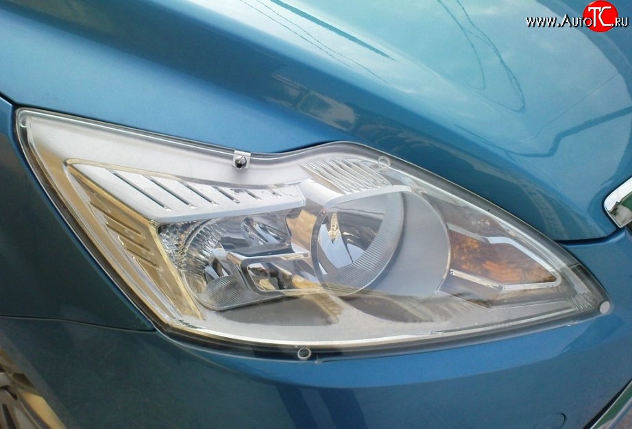 233 р. Прозрачная защита передних фар NovLine Ford Focus 2 хэтчбэк 3 дв. рестайлинг (2007-2011)  с доставкой в г. Майкоп