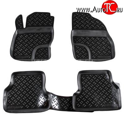 1 249 р. Комплект ковриков в салон Aileron 4 шт. (полиуретан) Ford Focus 2 хэтчбэк 3 дв. рестайлинг (2007-2011)  с доставкой в г. Майкоп