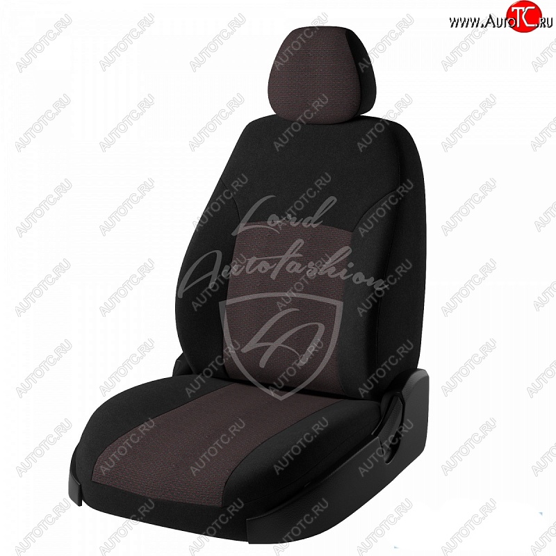 6 749 р. Чехлы для сидений (GhiaTitanium) Lord Autofashion Дублин (жаккард) Ford Focus 2 хэтчбэк 3 дв. дорестайлинг (2004-2007) (Черный, вставка Ёж Красный)  с доставкой в г. Майкоп