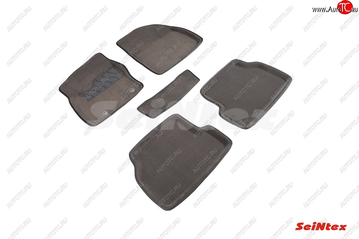 6 699 р. Коврики ворсовые в салон Seintex (3D)  Ford Focus  2 (2007-2011) универсал рестайлинг (Серый)  с доставкой в г. Майкоп