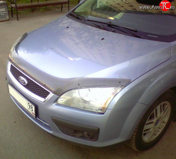 4 899 р. Дефлектор капота NovLine (прозрачный) Ford Focus 2  седан дорестайлинг (2004-2008)  с доставкой в г. Майкоп