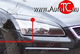 1 099 р. Реснички на фары RA v2 Ford Focus 2  седан дорестайлинг (2004-2008) (Неокрашенные)  с доставкой в г. Майкоп