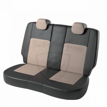 9 449 р. Чехлы для сидений (GhiaTitanium) Lord Autofashion Турин (экокожа) Ford Focus 2 хэтчбэк 3 дв. дорестайлинг (2004-2007) (Черный, вставка бежевая)  с доставкой в г. Майкоп. Увеличить фотографию 2