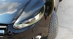 1 249 р. Реснички на фары RA  Ford Focus  3 (2010-2015) универсал дорестайлинг, хэтчбэк дорестайлинг, седан дорестайлинг (Неокрашенные)  с доставкой в г. Майкоп. Увеличить фотографию 2