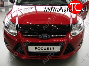 3 299 р. Дефлектор капота SIM Ford Focus 3 седан дорестайлинг (2011-2015)  с доставкой в г. Майкоп