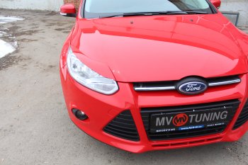 1 149 р. Реснички на фары MV Tuning Ford Focus 3 универсал дорестайлинг (2010-2015) (Неокрашенные)  с доставкой в г. Майкоп. Увеличить фотографию 3