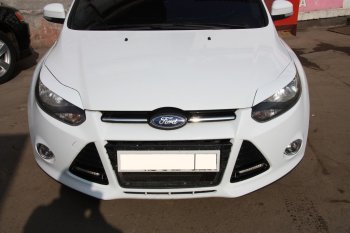 1 149 р. Реснички на фары MV Tuning Ford Focus 3 универсал дорестайлинг (2010-2015) (Неокрашенные)  с доставкой в г. Майкоп. Увеличить фотографию 2