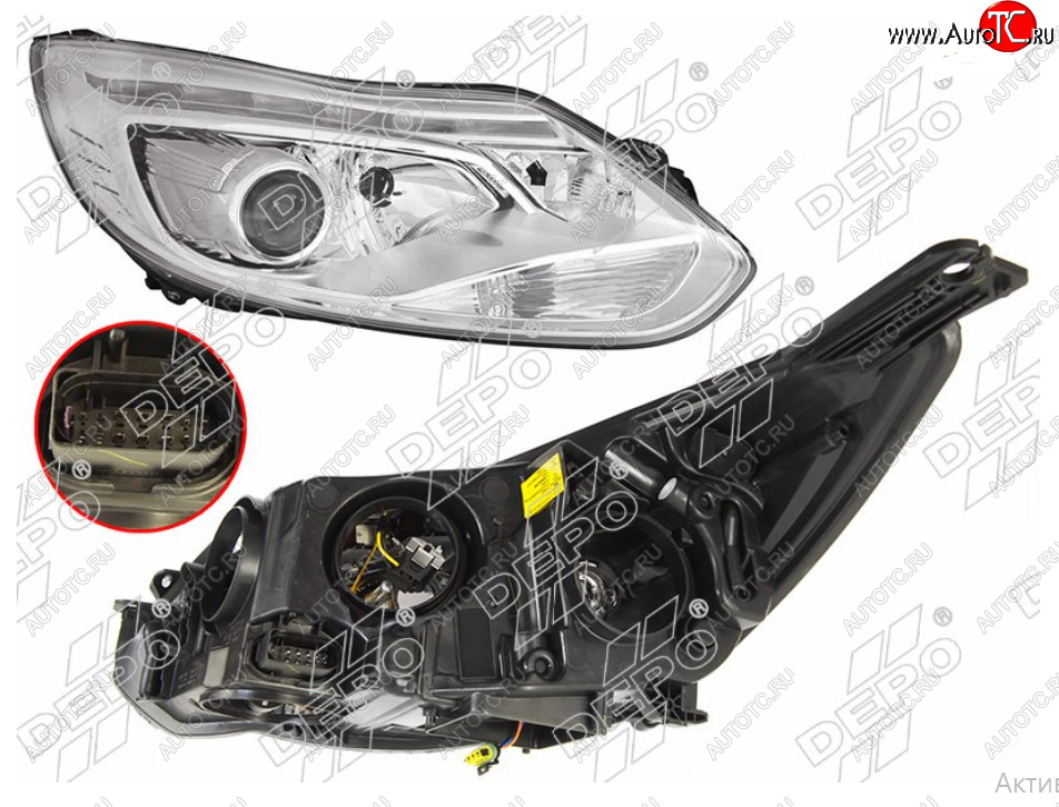 30 699 р. Правая фара (под ксенон, ДХО , c корректором) DEPO Ford Focus 3 седан дорестайлинг (2011-2015)  с доставкой в г. Майкоп