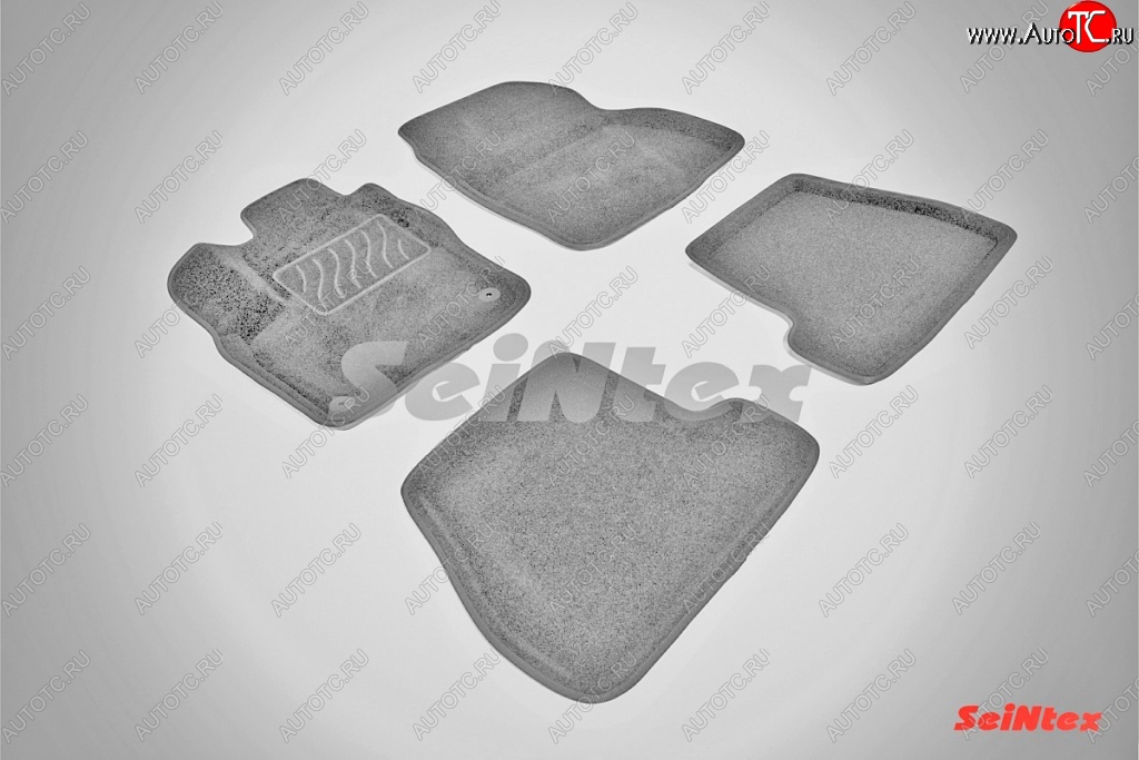 7 399 р. Коврики в салон (MКПП) SeiNtex Premium 3D 4 шт. (ворсовые, серые)  Ford Focus  3 (2010-2019) универсал дорестайлинг, хэтчбэк дорестайлинг, седан дорестайлинг, седан рестайлинг, универсал рестайлинг, хэтчбэк рестайлинг  с доставкой в г. Майкоп
