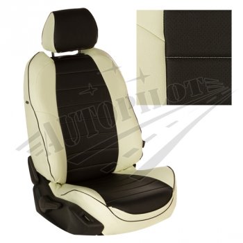 Чехлы сидений AUTOPILOT Экокожа (AmbienteTrend, задние спинка и сиденье 60/40) Ford Focus  3 (2010-2019) универсал дорестайлинг, хэтчбэк дорестайлинг, седан дорестайлинг, седан рестайлинг, универсал рестайлинг, хэтчбэк рестайлинг (Белый + Черный)