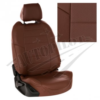 Чехлы сидений AUTOPILOT Экокожа (AmbienteTrend, задние спинка и сиденье 60/40) Ford Focus  3 (2010-2019) универсал дорестайлинг, хэтчбэк дорестайлинг, седан дорестайлинг, седан рестайлинг, универсал рестайлинг, хэтчбэк рестайлинг (Темно коричневый + Темно коричневый)