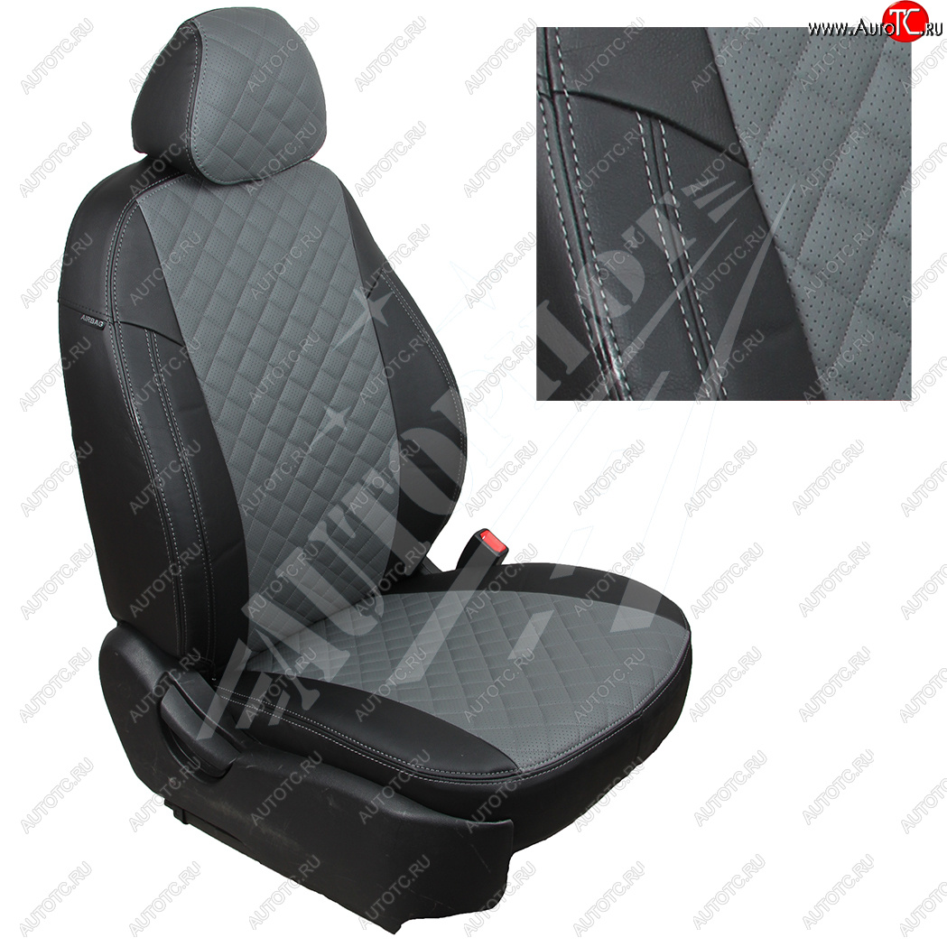 8 399 р. Чехлы сидений AUTOPILOT Экокожа (AmbienteTrend, задние спинка и сиденье 60/40)  Ford Focus  3 (2010-2019) универсал дорестайлинг, хэтчбэк дорестайлинг, седан дорестайлинг, седан рестайлинг, универсал рестайлинг, хэтчбэк рестайлинг (Черный + Серый)  с доставкой в г. Майкоп