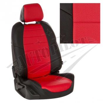 Чехлы сидений AUTOPILOT Экокожа (AmbienteTrend, задние спинка и сиденье 60/40) Ford Focus  3 (2010-2019) универсал дорестайлинг, хэтчбэк дорестайлинг, седан дорестайлинг, седан рестайлинг, универсал рестайлинг, хэтчбэк рестайлинг (Черный + Красный)