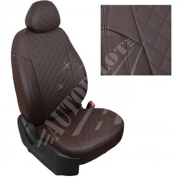 Чехлы сидений AUTOPILOT Экокожа Ромб (AmbienteTrend, задние спинка и сиденье 60/40) Ford Focus  3 (2010-2019) универсал дорестайлинг, хэтчбэк дорестайлинг, седан дорестайлинг, седан рестайлинг, универсал рестайлинг, хэтчбэк рестайлинг (Шоколад + Шоколад)