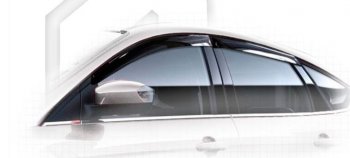 Дефлектора окон CA-Plastic Ford Focus 3 хэтчбэк рестайлинг (2014-2019) (Classic полупрозрачный, Без хром.молдинга)