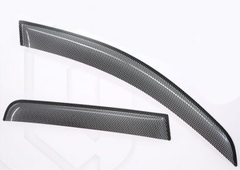Дефлектора окон CA-Plastic Ford Focus 3 хэтчбэк рестайлинг (2014-2019) (Шелкография карбон-серебро, Без хром.молдинга)