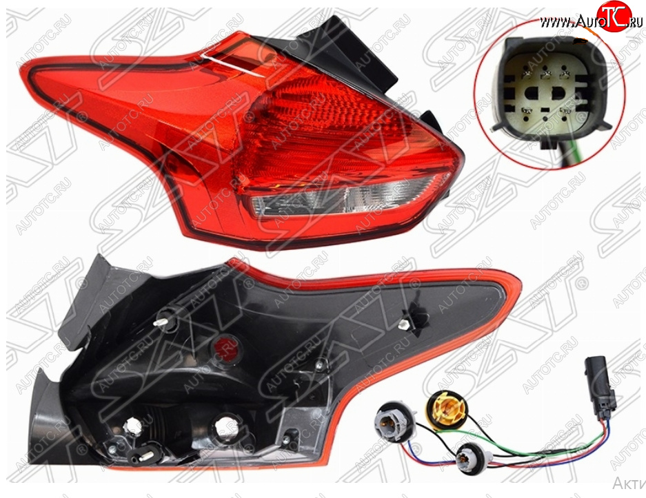 3 579 р. Левый фонарь задний SAT Ford Focus 3 хэтчбэк рестайлинг (2014-2019)  с доставкой в г. Майкоп