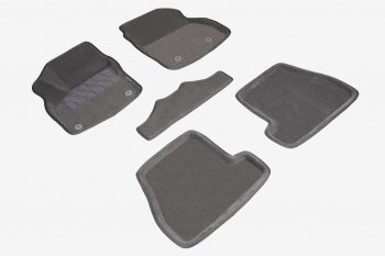 Коврики в салон SEINTEX 3D ВОРС (комплект) Ford Focus  3 (2014-2019) седан рестайлинг, универсал рестайлинг, хэтчбэк рестайлинг (Цвет: серый)