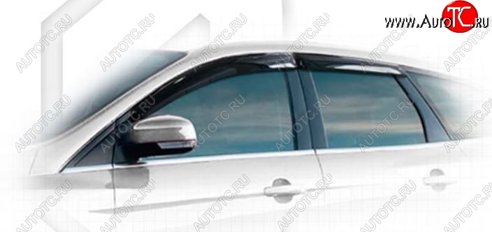 1 999 р. Дефлектора окон CA-Plastiс Ford Focus 3 универсал рестайлинг (2014-2019) (Classic полупрозрачный, Без хром.молдинга)  с доставкой в г. Майкоп