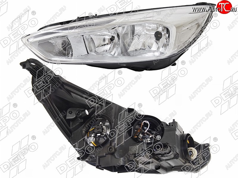 17 699 р. Левая фара DEPO (хром, диодная, с электрокорректором) Ford Focus 3 хэтчбэк рестайлинг (2014-2019)  с доставкой в г. Майкоп
