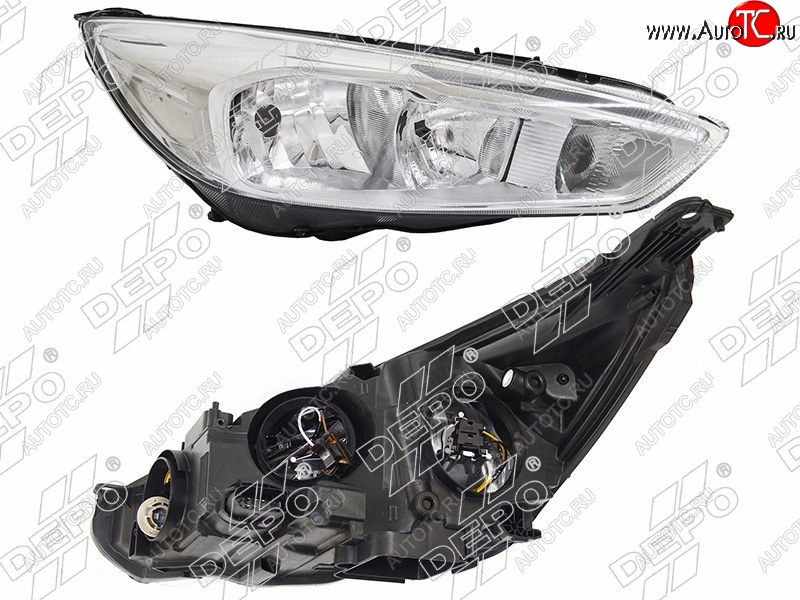 17 699 р. Правая фара DEPO (хром, диодная, с электрокорректором) Ford Focus 3 хэтчбэк рестайлинг (2014-2019)  с доставкой в г. Майкоп