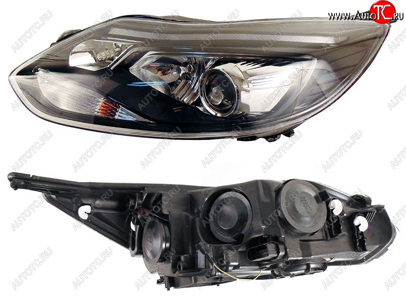 42 999 р. Левая фара SAT (ксенон,линза,чёрная) Ford Focus 3 седан дорестайлинг (2011-2015)  с доставкой в г. Майкоп