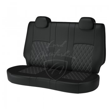 9 449 р. Чехлы для сидений (Titanium) Lord Autofashion Турин Ромб (экокожа) Ford Focus 3 универсал дорестайлинг (2010-2015) (Черный, вставка черная, строчка серая)  с доставкой в г. Майкоп. Увеличить фотографию 2