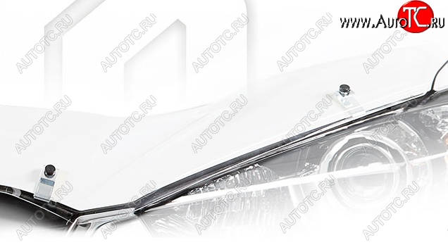 2 599 р. Дефлектор капота CA-Plastiс Ford Focus 3 седан рестайлинг (2014-2019) (Classic прозрачный, Без надписи)  с доставкой в г. Майкоп