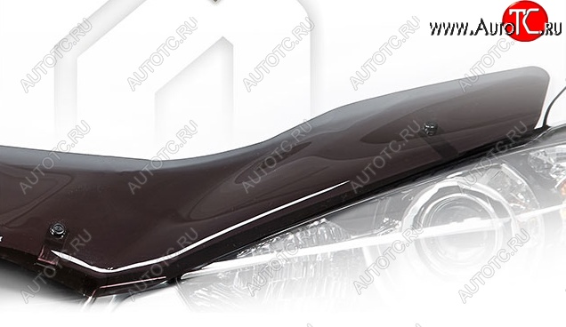 2 599 р. Дефлектор капота CA-Plastiс Ford Focus 3 седан рестайлинг (2014-2019) (Classic полупрозрачный, Без надписи)  с доставкой в г. Майкоп