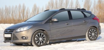 9 249 р. Комплект рейлингов АПС  Ford Focus  3 (2010-2019) хэтчбэк дорестайлинг, хэтчбэк рестайлинг (Черные, без поперечин)  с доставкой в г. Майкоп. Увеличить фотографию 2