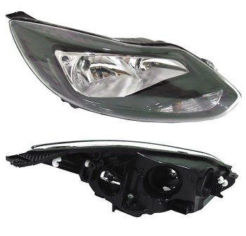 Правая фара SAT (чёрная) Ford Focus 3 седан дорестайлинг (2011-2015)