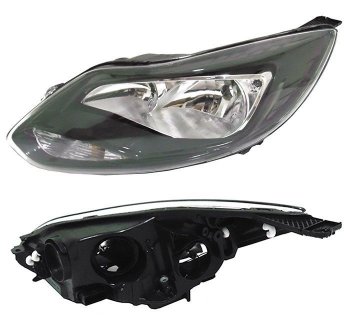 Левая фара SAT (чёрная) Ford Focus 3 седан дорестайлинг (2011-2015)