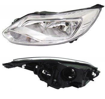 Левая фара SAT (хром) Ford Focus 3 седан дорестайлинг (2011-2015)