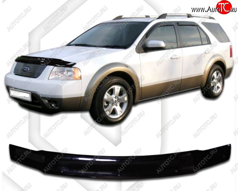 2 079 р. Дефлектор капота CA-Plastic Ford Freestyle (2004-2007) (Classic черный, Без надписи)  с доставкой в г. Майкоп