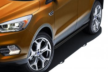 15 849 р. Защита порогов Slitkoff (d57)  Ford Kuga  2 (2016-2019) рестайлинг (Нержавейка, Полированная)  с доставкой в г. Майкоп. Увеличить фотографию 2