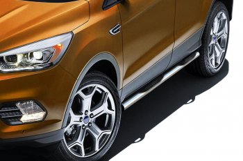 Защита порогов Slitkoff (d76, с проступями) Ford Kuga  2 (2016-2019) рестайлинг