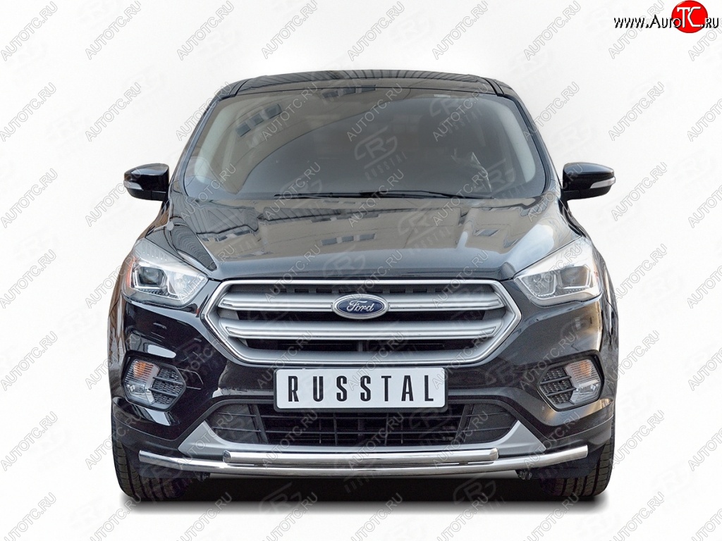 17 499 р. Защита переднего бампера (2 трубыØ42 мм, нержавейка) SLITKOFF  Ford Kuga  2 (2016-2019) рестайлинг  с доставкой в г. Майкоп