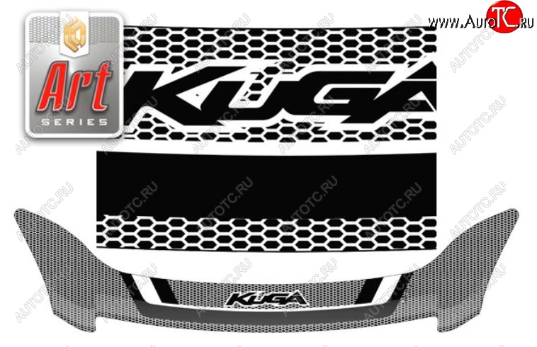 2 479 р. Дефлектор капота CA-Plastiс  Ford Kuga  1 (2008-2013) (серия Art графит)  с доставкой в г. Майкоп