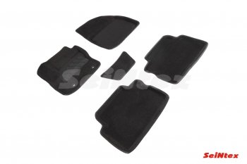 Комплект 3D ковриков в салон (ворсовые / чёрные) Seintex Ford Kuga  1 (2008-2013)