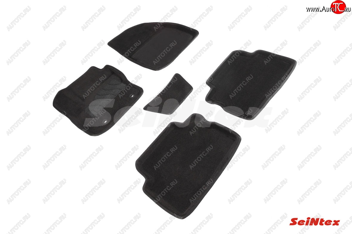 5 249 р. Комплект 3D ковриков в салон (ворсовые / чёрные) Seintex Ford Kuga 1 (2008-2013)  с доставкой в г. Майкоп