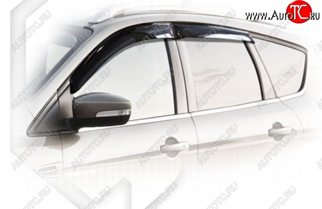2 099 р. Дефлектора окон CA-Plastiс Ford Kuga 2 дорестайлинг (2013-2016) (Classic полупрозрачный, Без хром.молдинга)  с доставкой в г. Майкоп