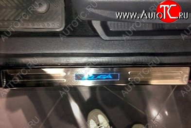 5 949 р. Накладки на порожки автомобиля СТ v2 Ford Kuga 2 дорестайлинг (2013-2016)  с доставкой в г. Майкоп