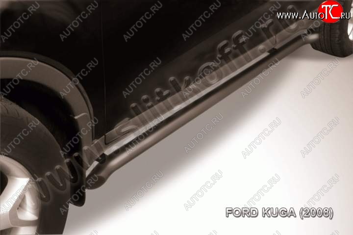 11 349 р. Защита порогов d57 Slitkoff (труба)  Ford Kuga  1 (2008-2013) (Цвет: серебристый)  с доставкой в г. Майкоп