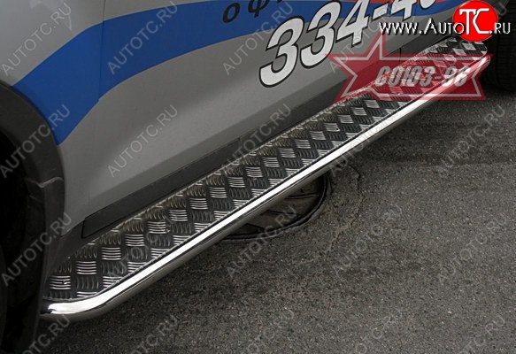 14 174 р. Защита порогов с листом дорестайлинг Souz-96 (d42). Ford Kuga 1 (2008-2013)  с доставкой в г. Майкоп