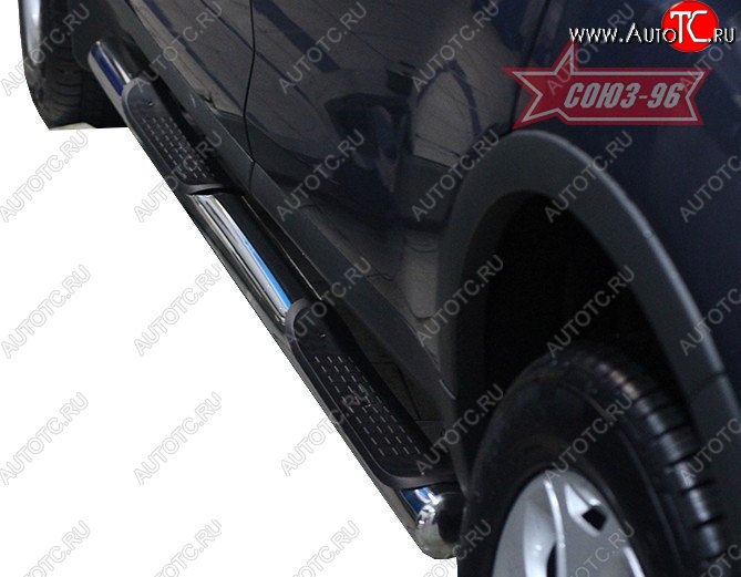 20 519 р. Защита порогов с проступью Souz-96 (d76) Ford Kuga 1 (2008-2013)  с доставкой в г. Майкоп